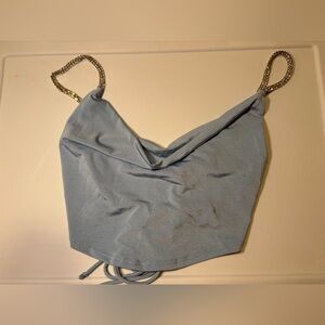 Chain Strap Light Blue Women's Top